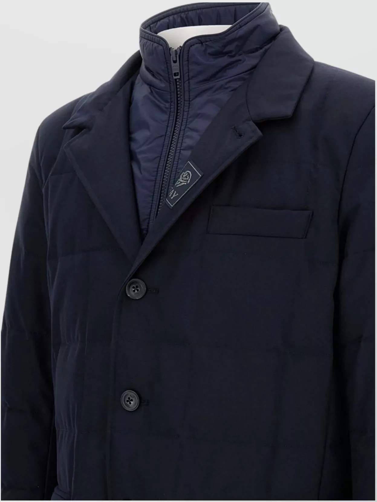 Fay Double Breasted Quilted Jacket Pockets