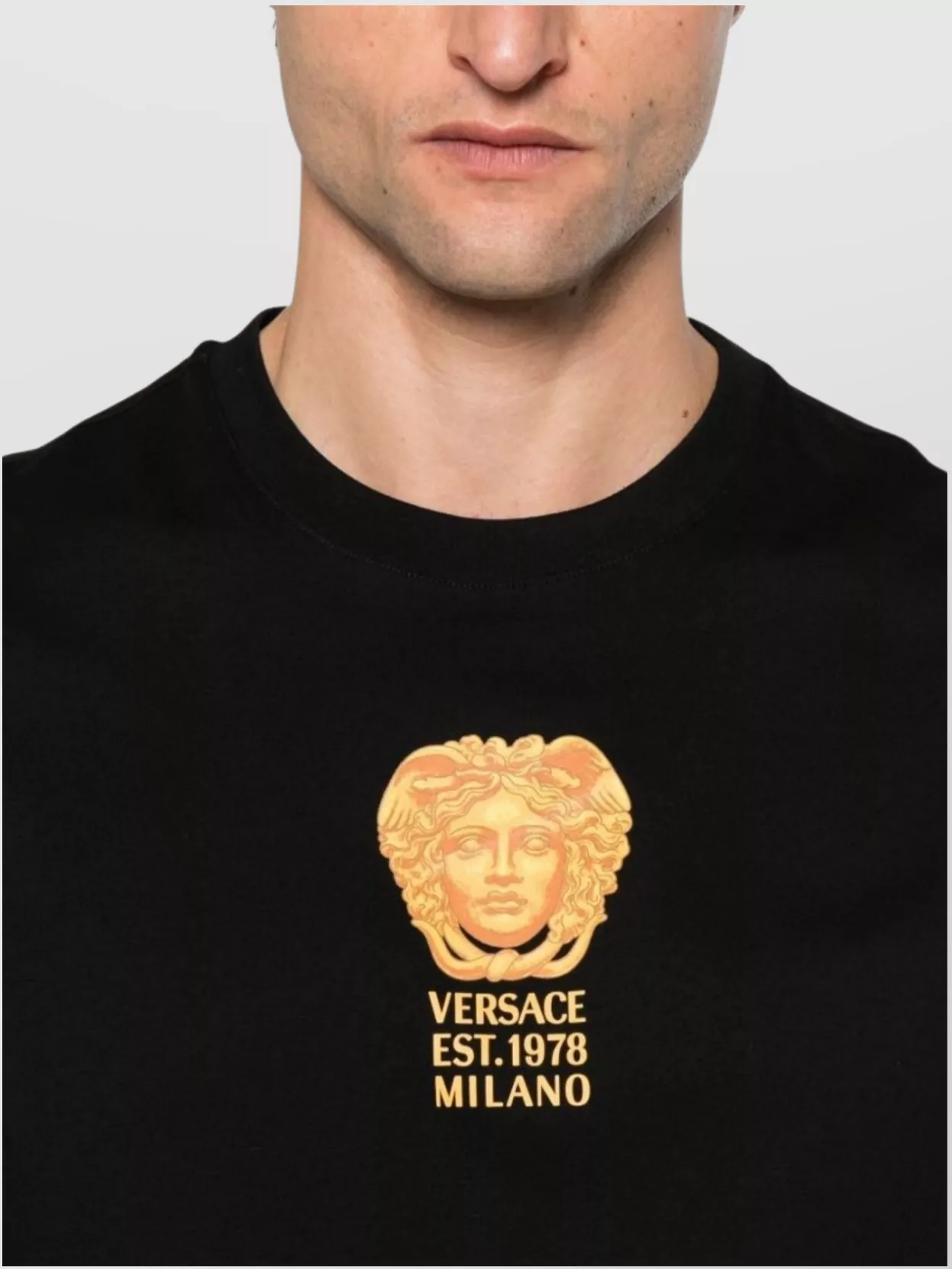 Versace Medusa Crew Neck Graphic Print T-Shirt