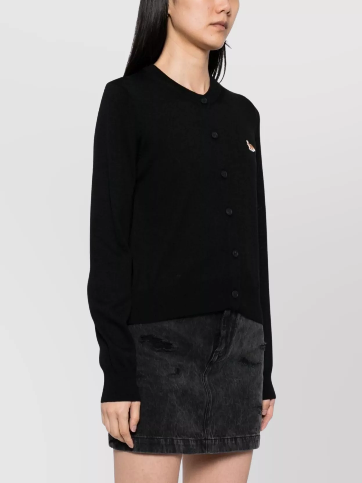 Maison Kitsuné Fox Wool Cardigan With Pockets And V-Neck