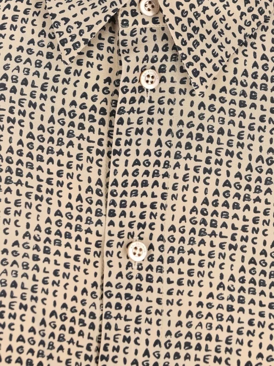Balenciaga Silk Short Sleeve Shirt