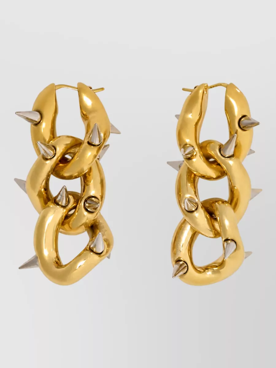 Acne Studios Metal Hoop Earrings In Gold