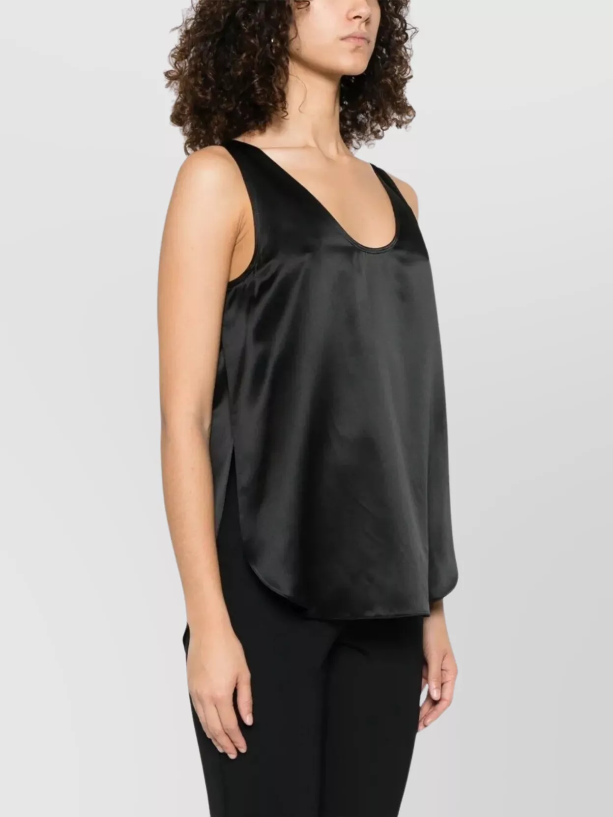 Max Mara Filly Sleeveless U-Neck Top With Side Slits
