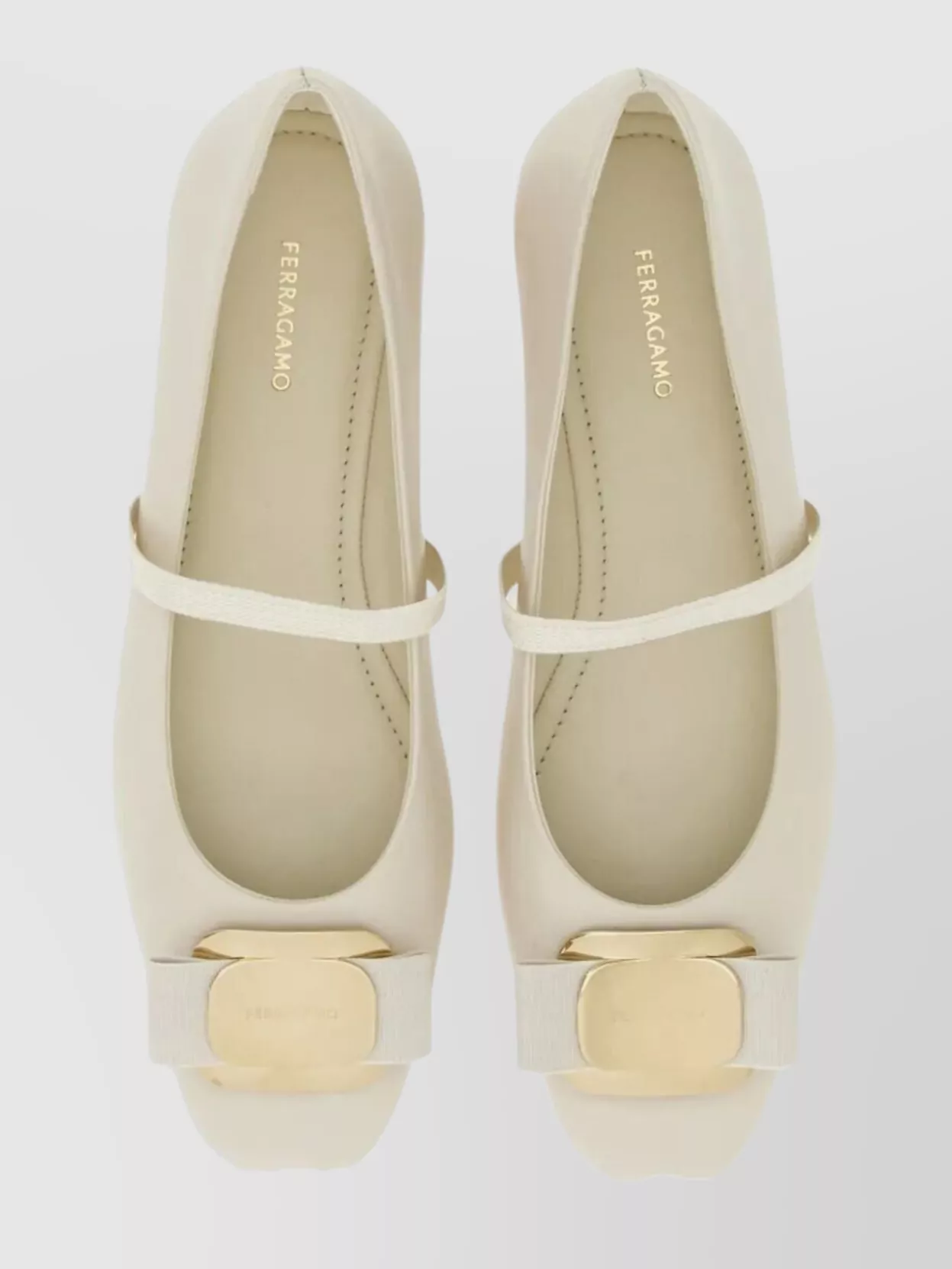 Ferragamo Zina Bow Detail Round Toe Flats