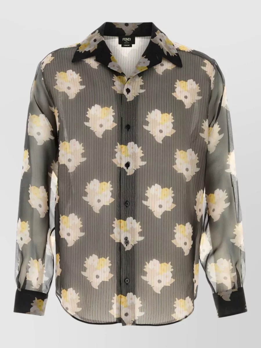 Fendi Silk oversized printed shirt