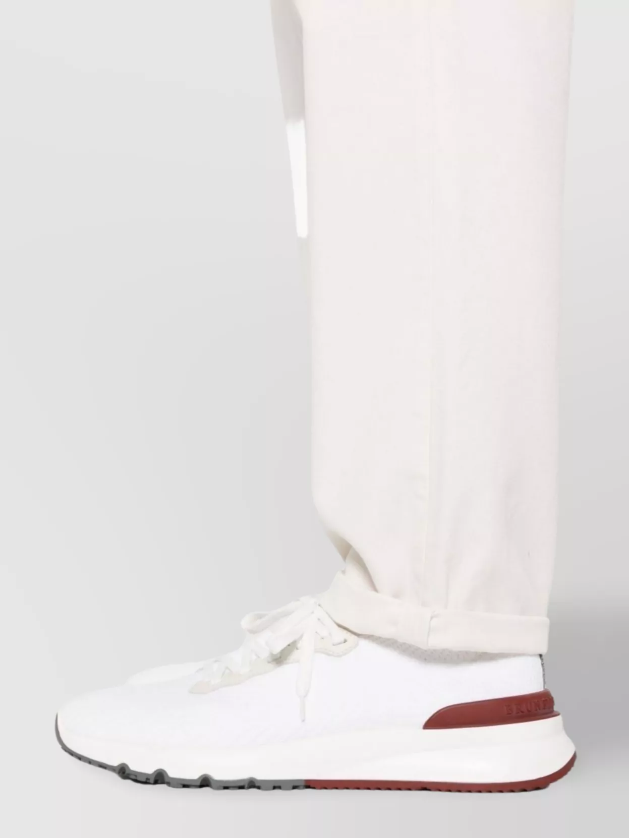 Brunello Cucinelli Cotton Trousers With Belt Loops And Rolled Cuffs