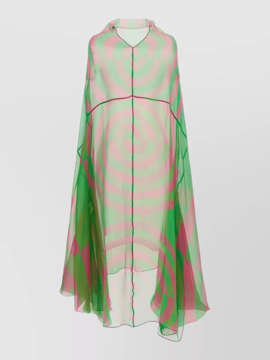 Dries Van Noten Silk draped sleeveless asymmetric midi dress