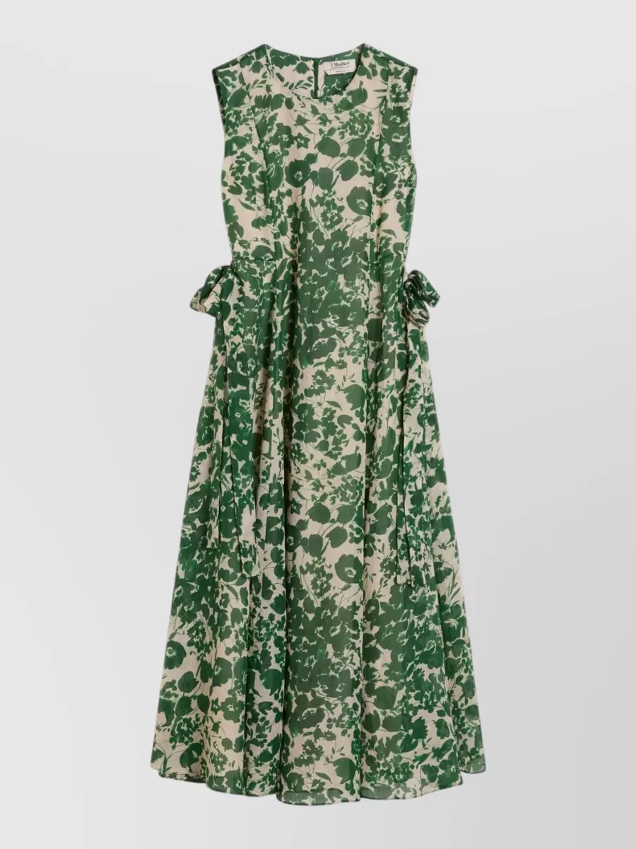 S Max Mara Printed Sleeveless Midi Dress