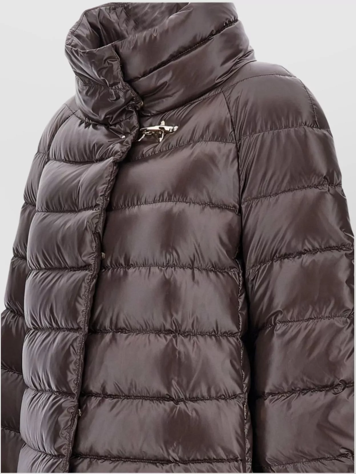Fay Long Quilted Jacket High Collar