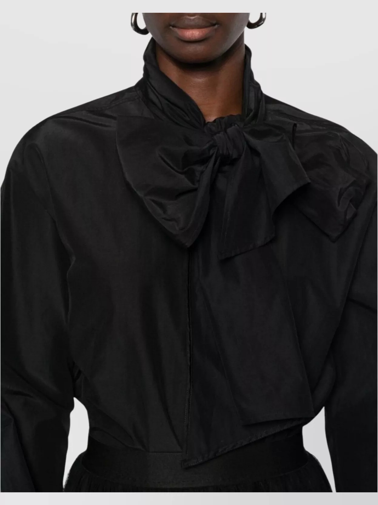 Forte Forte Midi Top With Bow And Sheer Overlay