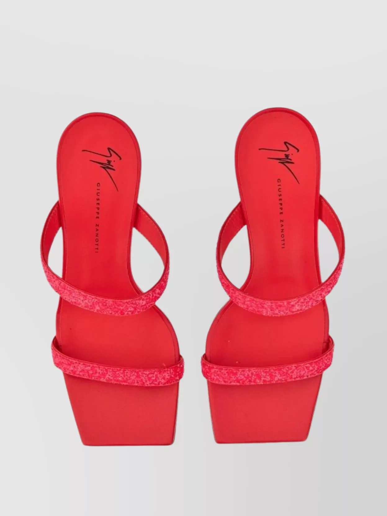 Giuseppe Zanotti Glitter Cotton Square Toe Mules