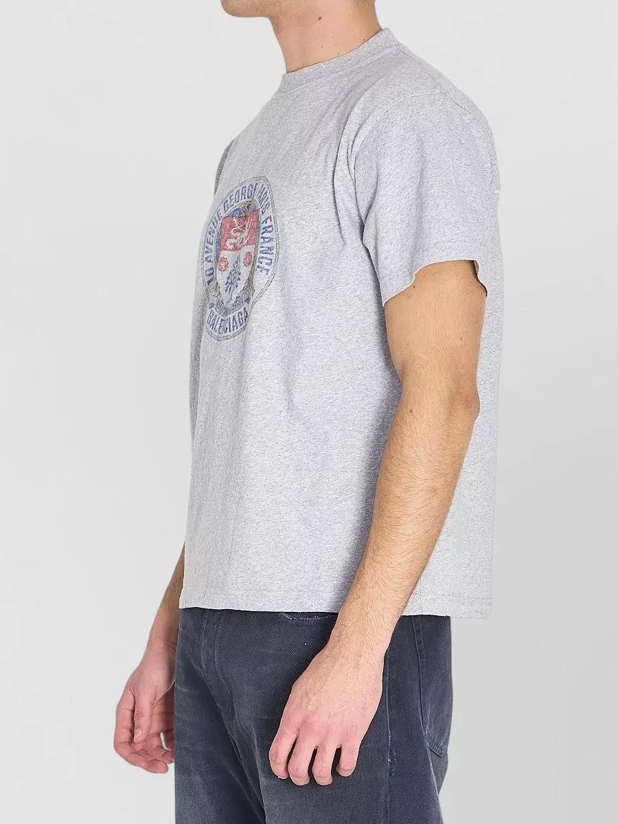Balenciaga Crew Neck Cotton Jersey T Shirt