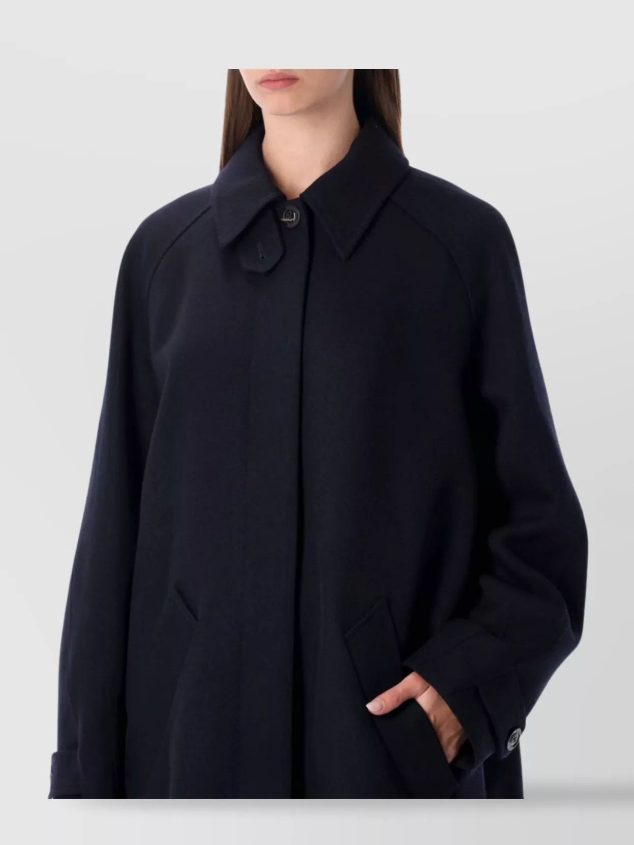 Soeur Long Raglan Sleeve Coat Pockets