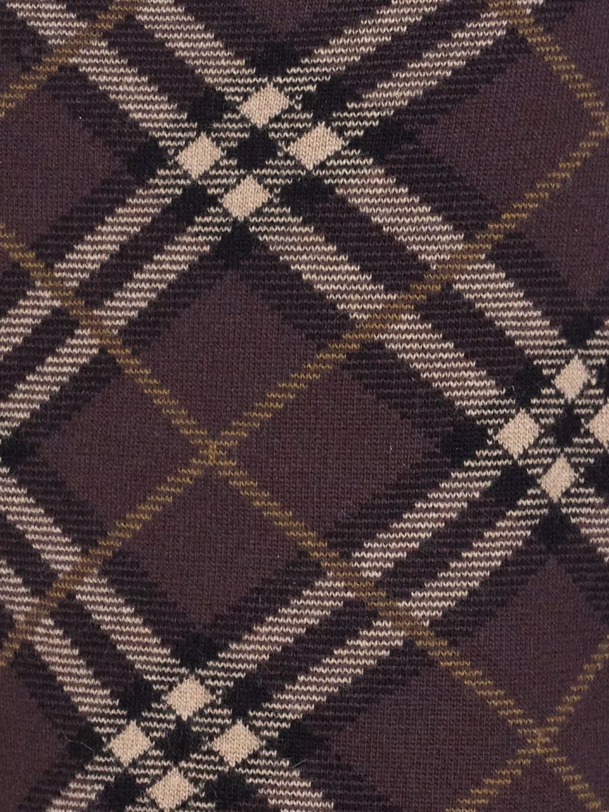 Burberry Checkered Knee-Length Skirt Elastic Waist