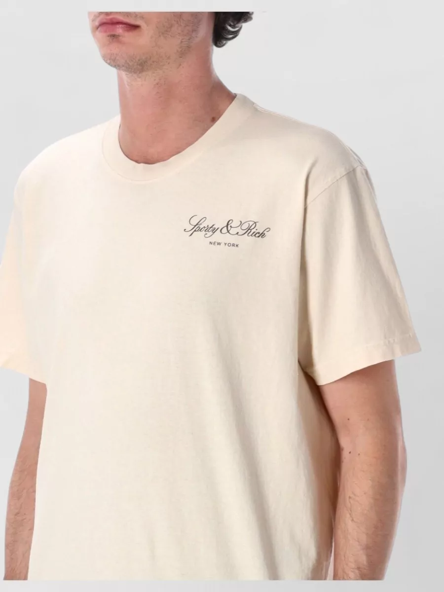Sporty & Rich Cotton Oversized Logo Print T-Shirt