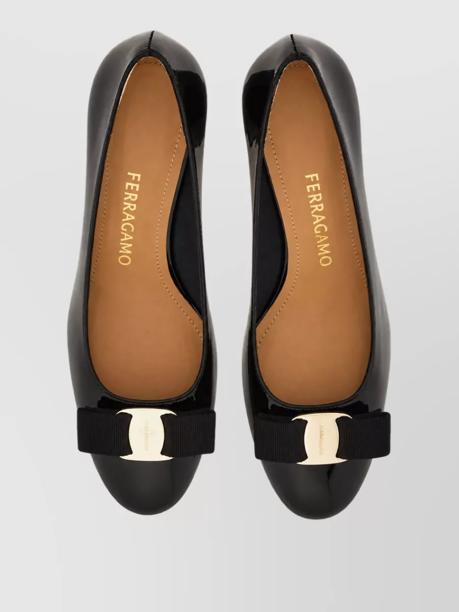 Ferragamo Leather Ballerina Flats