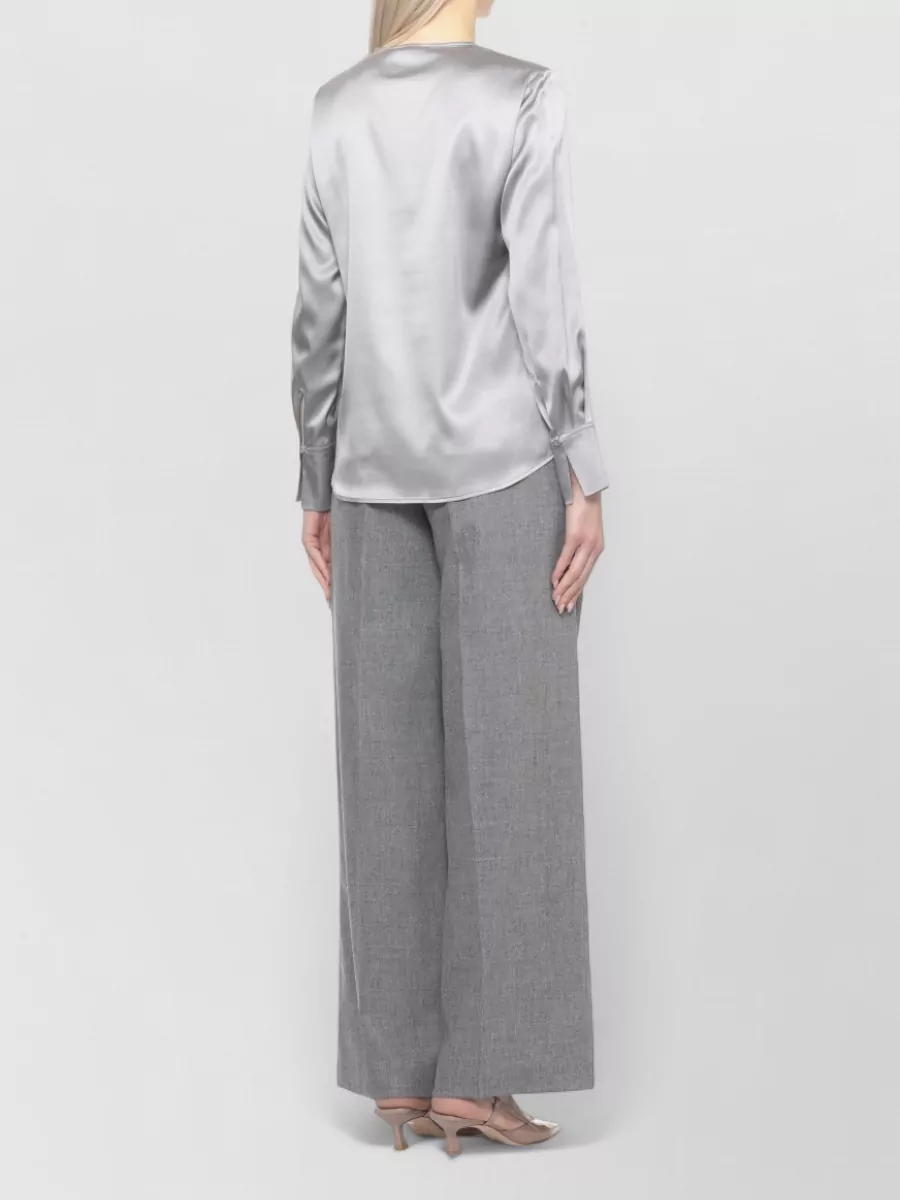 Peserico Silk Blouse With Button Detail And Pleats