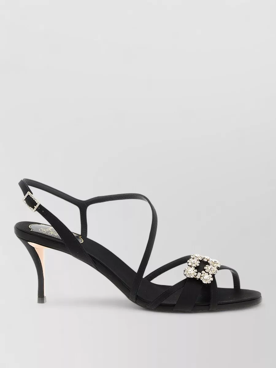 Roger Vivier Strass Sandals Slingback Straps Mini Flowers