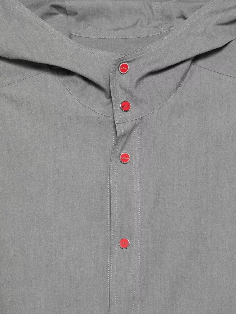 Kiton Mariano Hooded Button Up Shirt Pockets