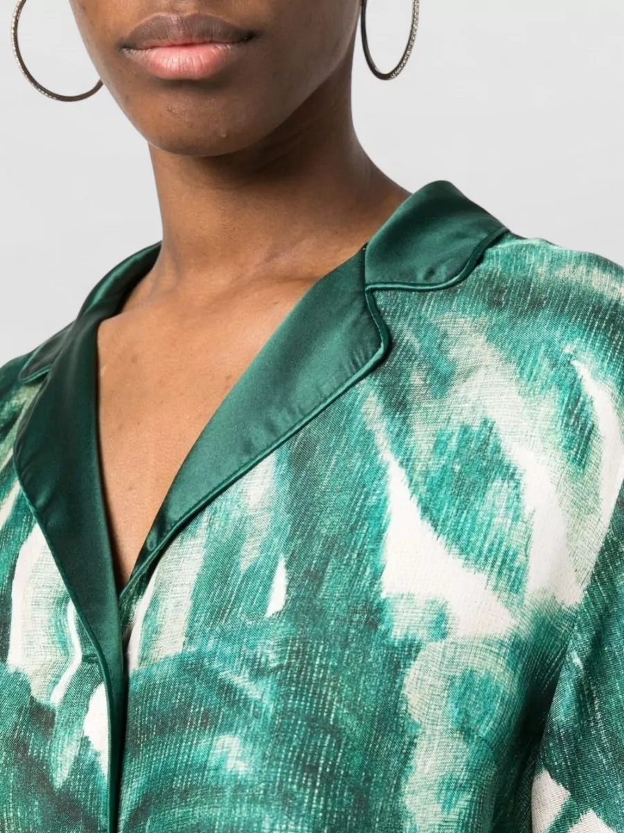 F.r.s For Restless Sleepers Silk Printed Pajama Shirt