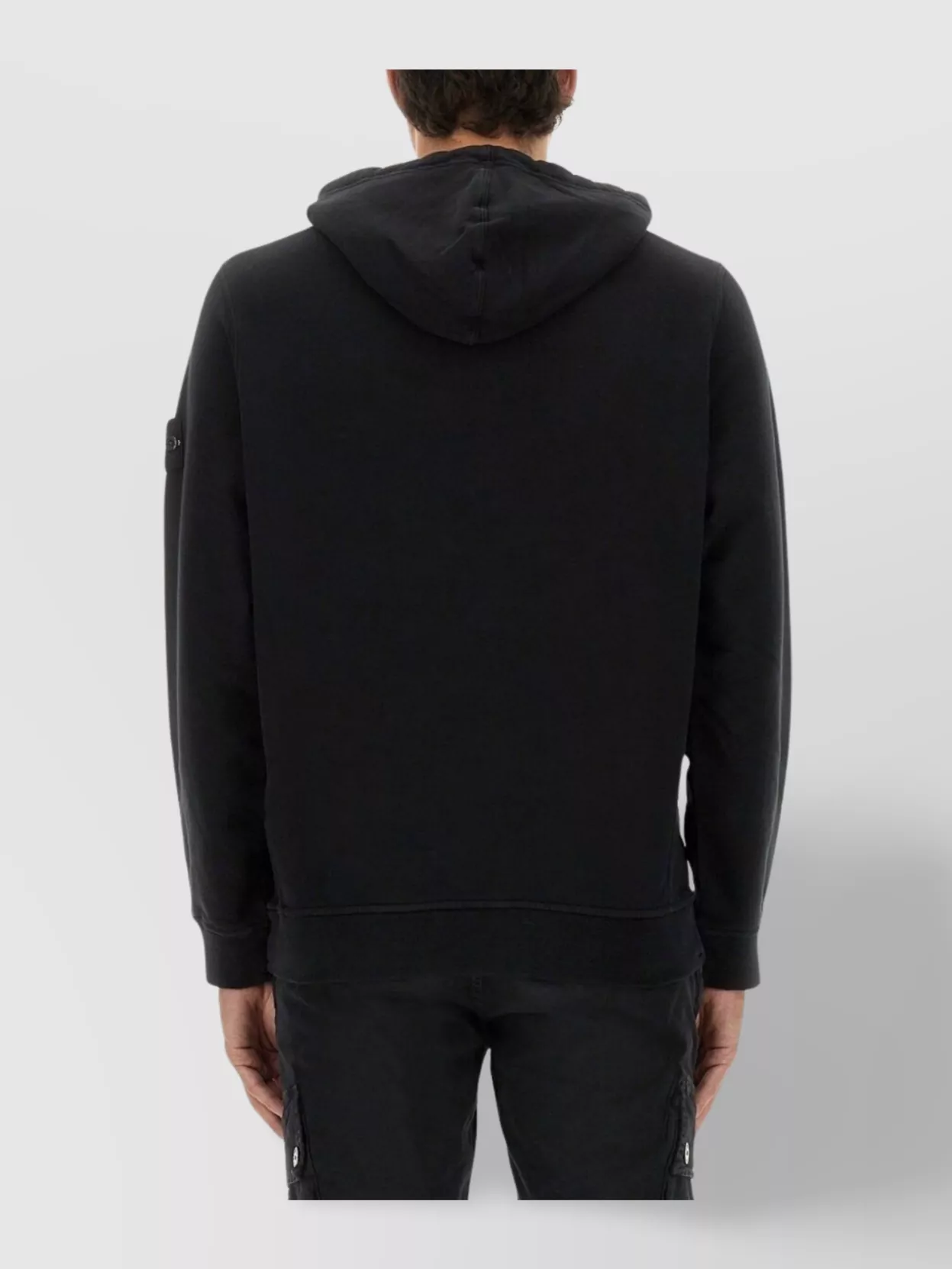 Stone Island Oversized Hoodie With Raglan Sleeves In Black