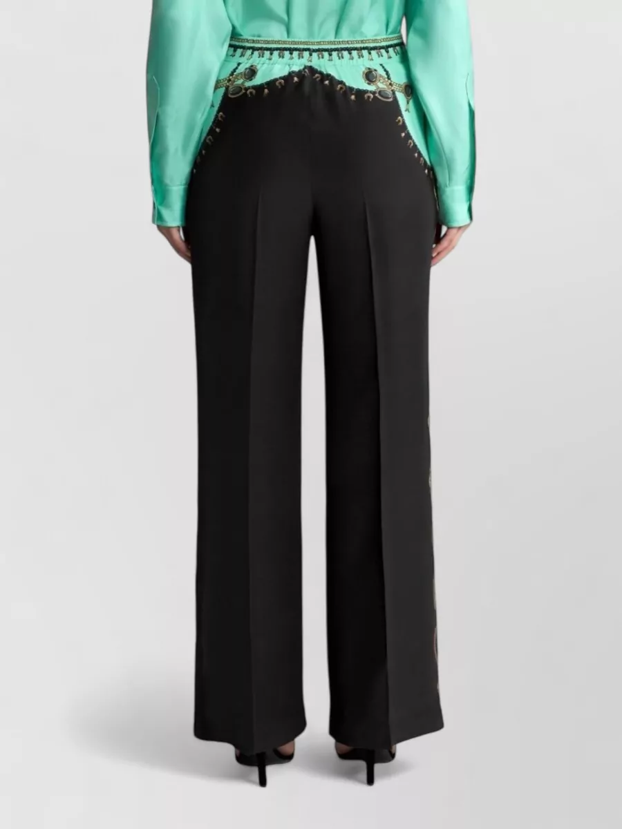Etro Silk Printed High-Rise Wide-Leg Trousers