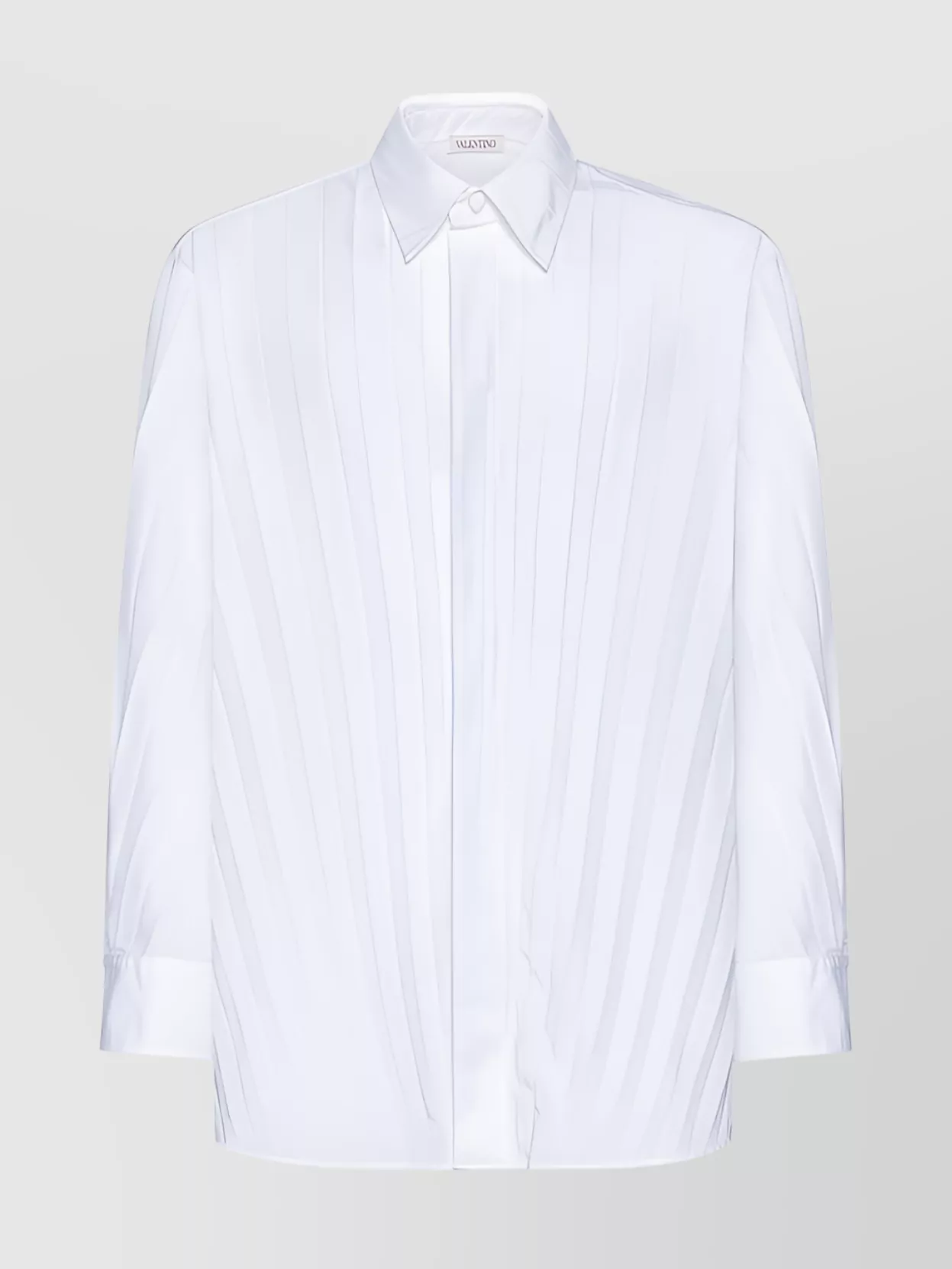 Shop Valentino Versatile Pleated Buttoned Shirt In White