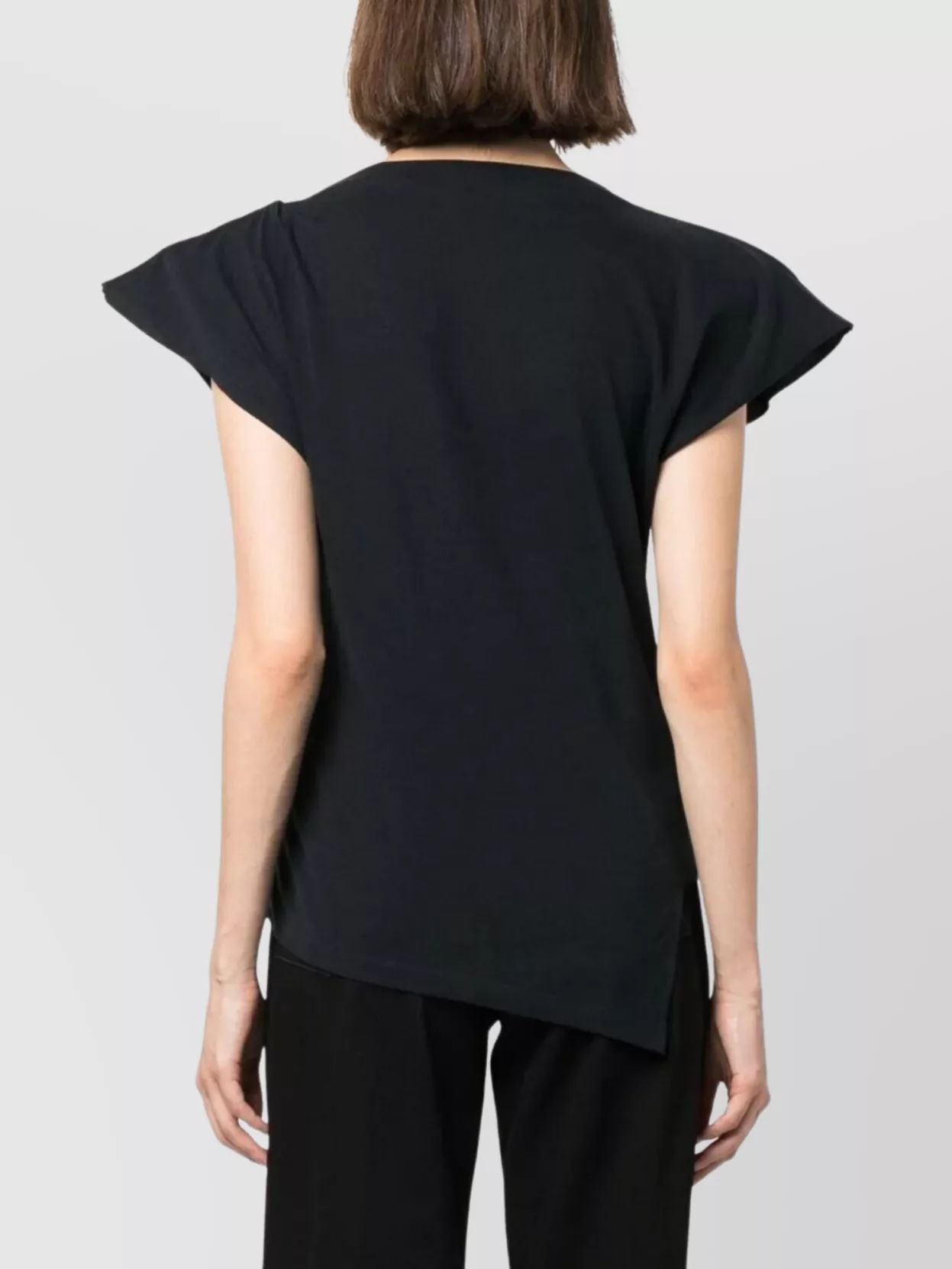 Isabel Marant Boat Neck Cap Sleeve Top With Shoulder Pads