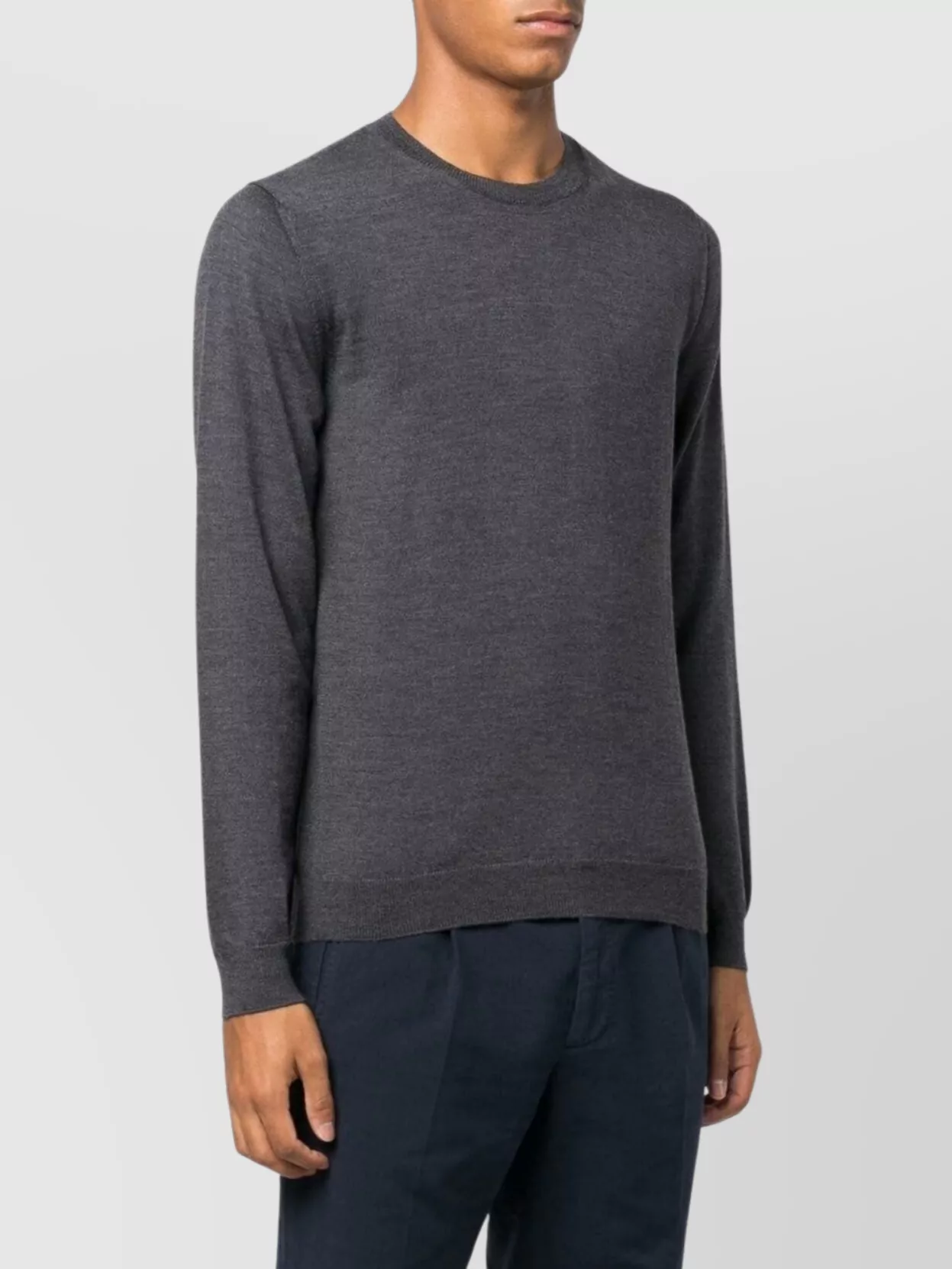 Zanone Crew Neck Long Sleeve Ribbed Sweater
