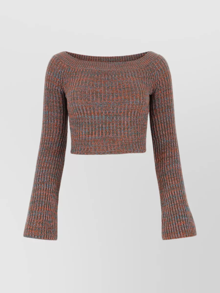 Shop Chloé Cashmere Blend Boat Neck Sweater In Brown