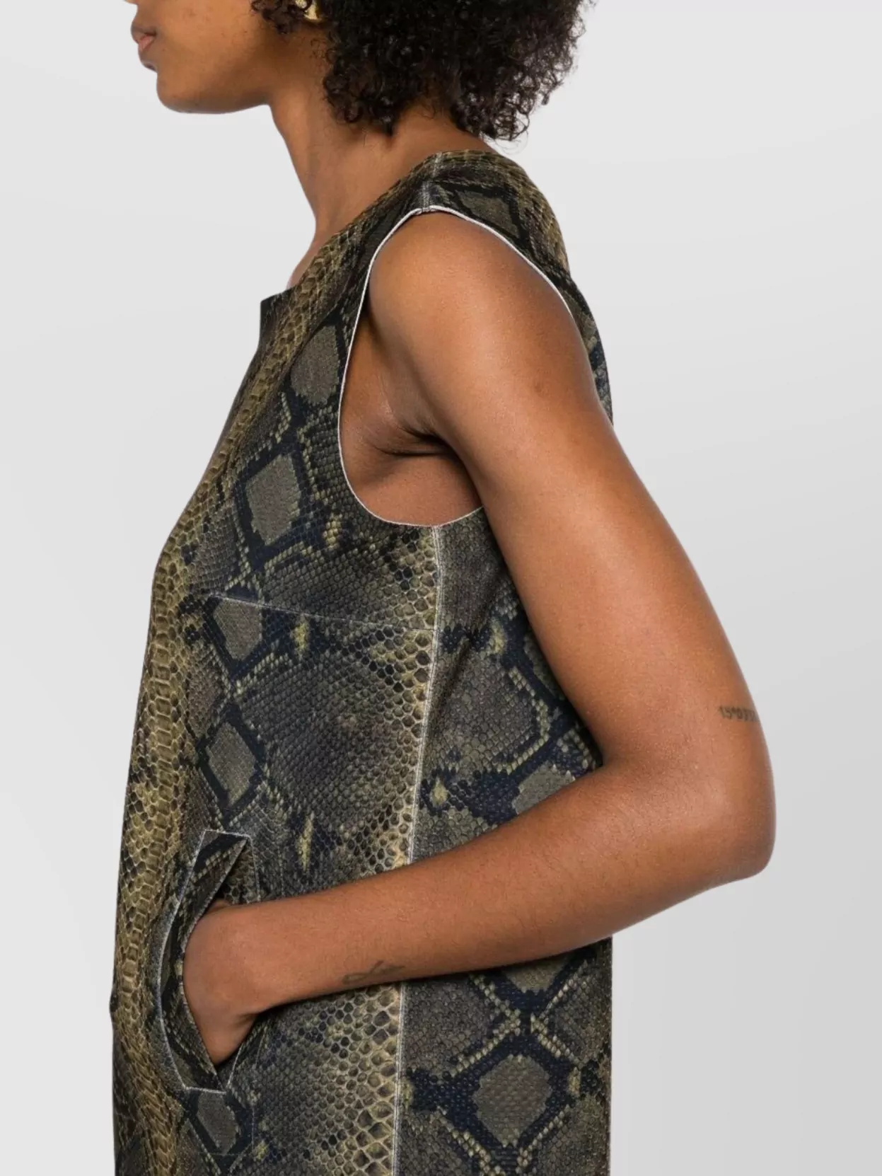 Norma Kamali Snakeskin Print Mini Dress