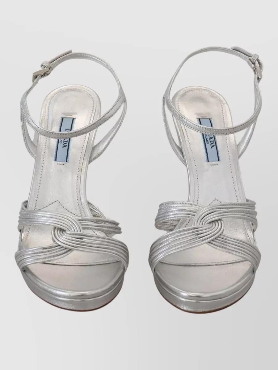 Prada Leather Ankle-Strap Sandals
