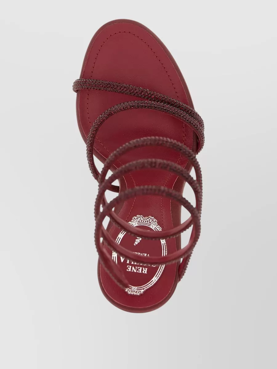 Rene Caovilla Silk Satin Crystal-Embellished Sandals