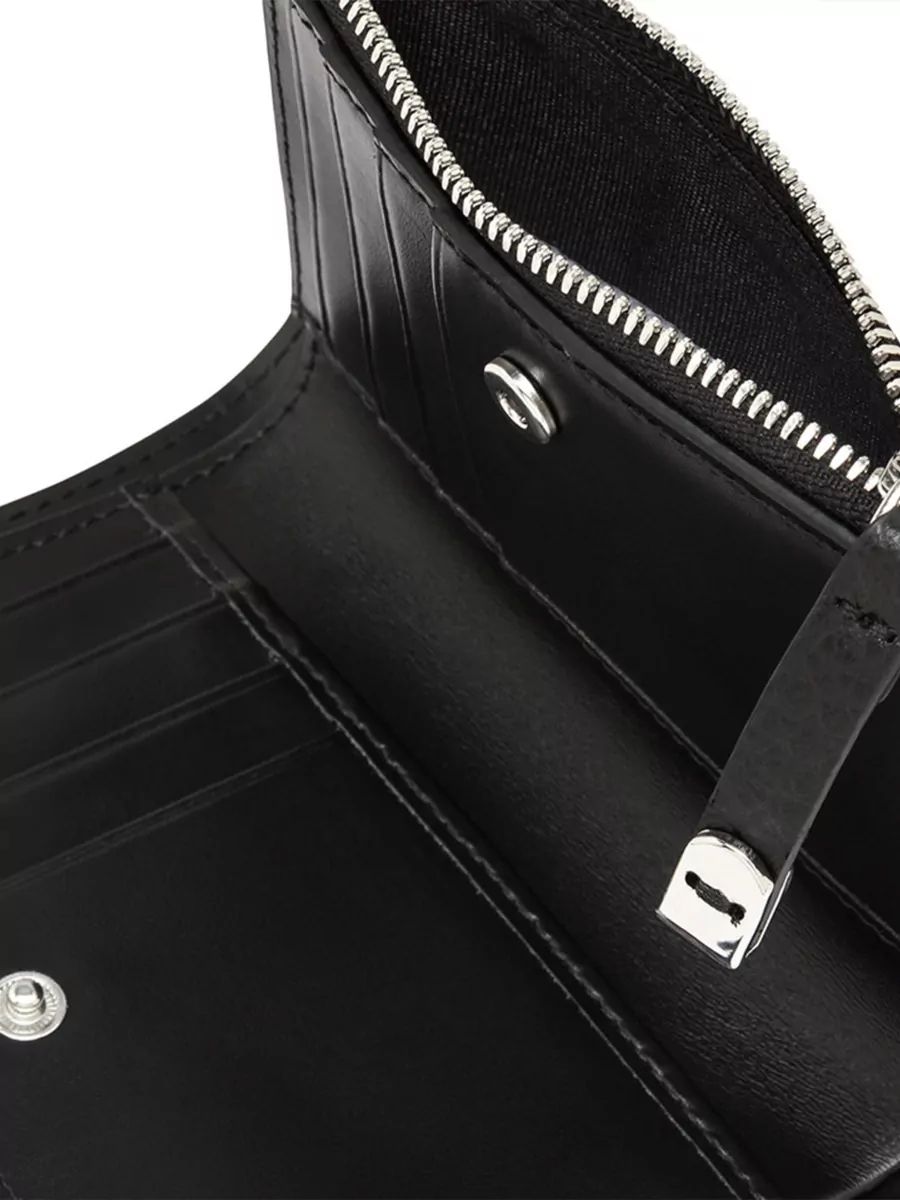 Gianni Chiarini Bubble Stitch Texture Leather Zip Wallet