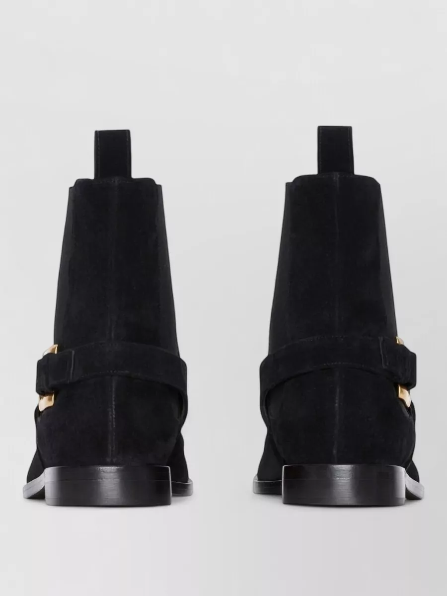 Balmain Suede Leather Ankle Boots
