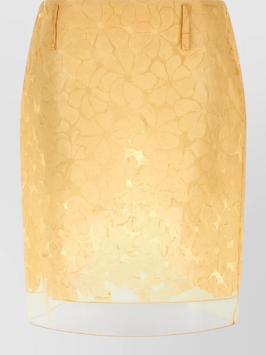 Marni Floral Semi-Transparent Straight Skirt