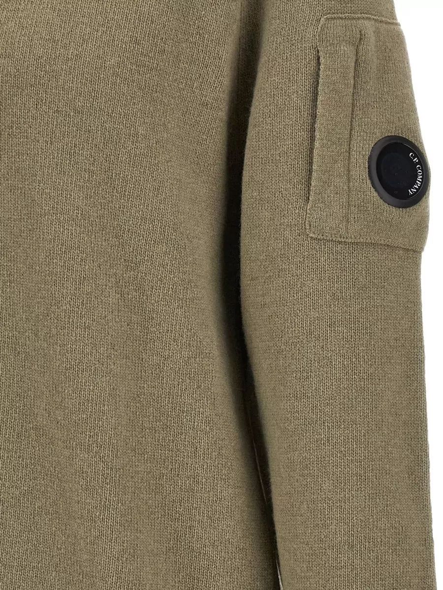 C.p. Company Wool Crew Neck Ribbed Sweater