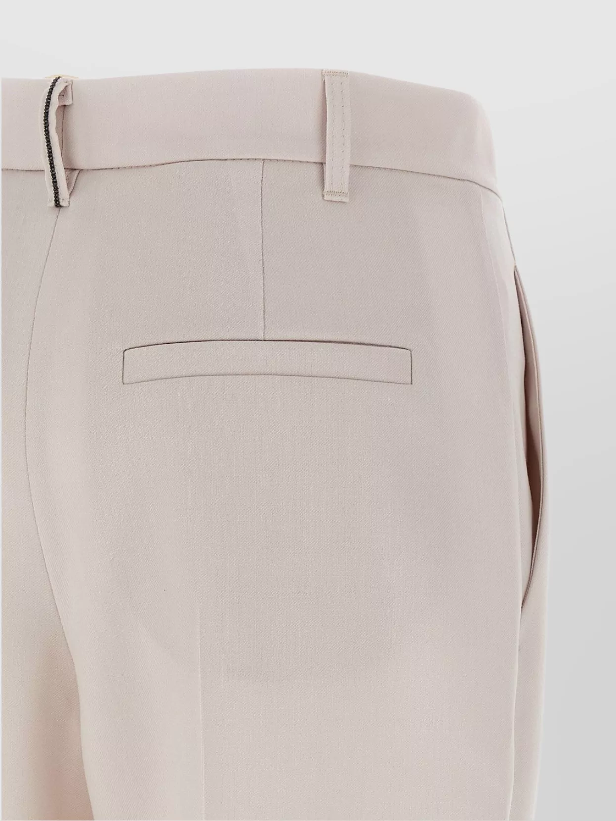 Brunello Cucinelli Virgin Wool And Cashmere Trousers With Necklace In Pink