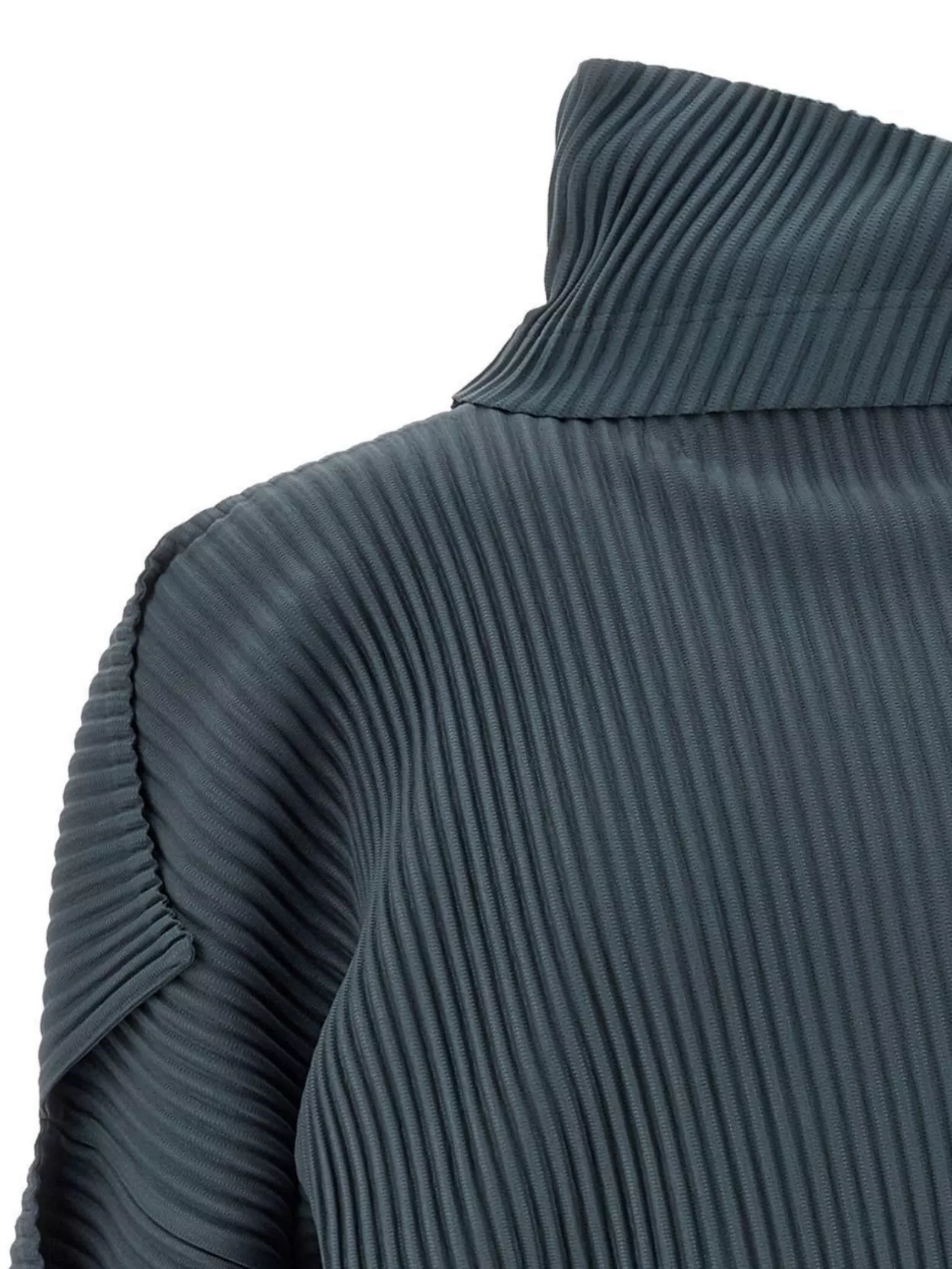 Homme Plisse Issey Miyake Modern High Collar Knit With Button Detail