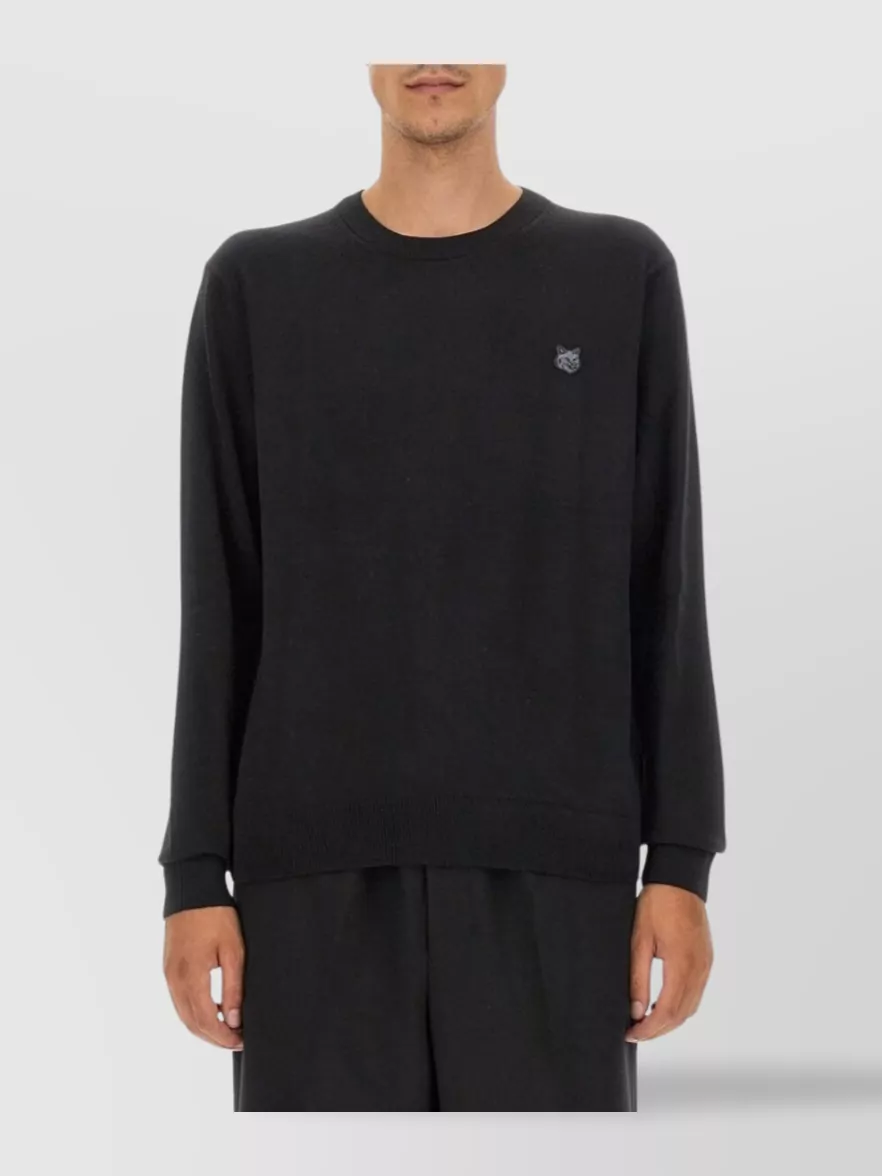 Maison Kitsuné Fox Patch Ribbed Sweater