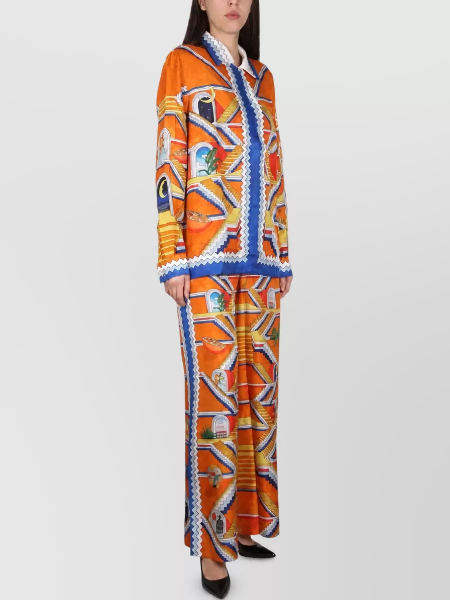 Casablanca silk printed tailored trousers