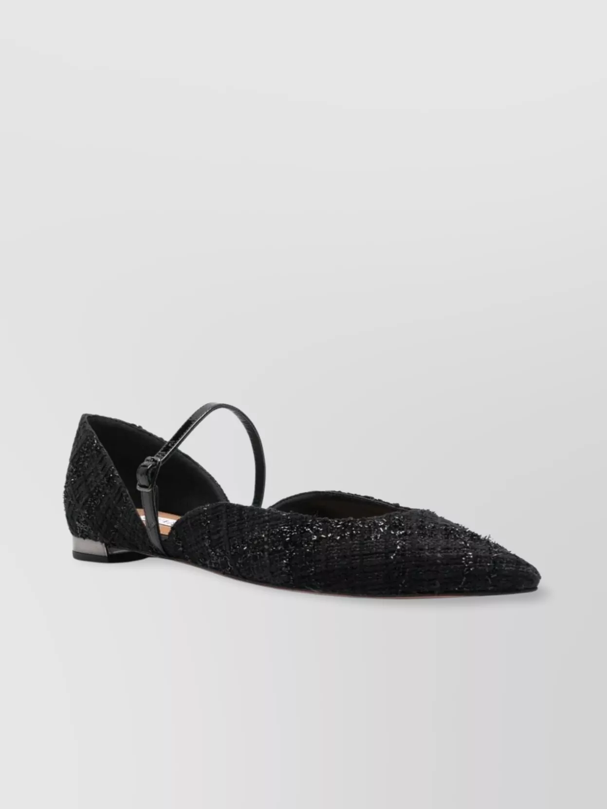 Aquazzura Sparkle Pointed Toe Textured Ballerina Shoes