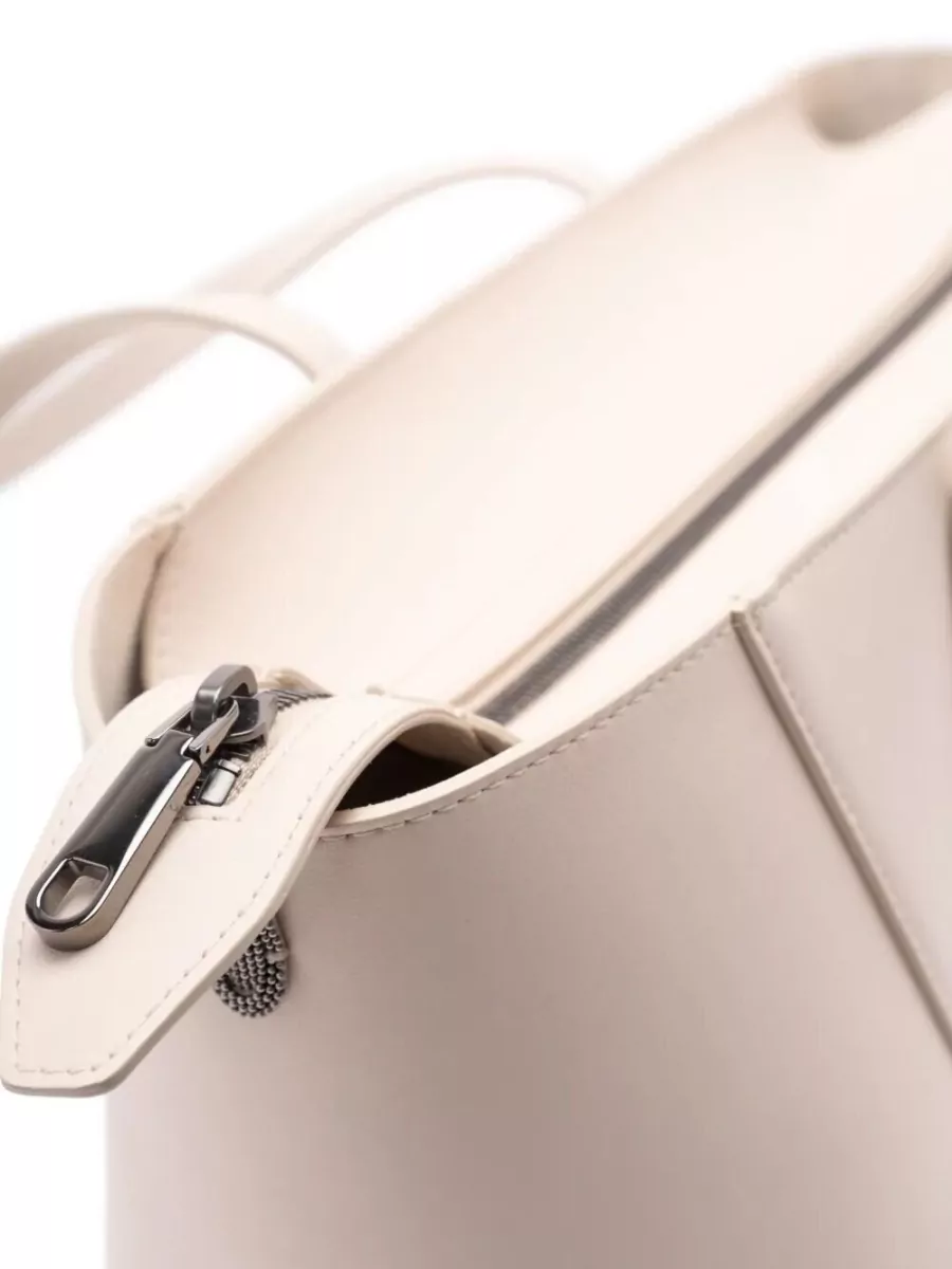 Brunello Cucinelli Leather Tote Bag And Matching Pouch