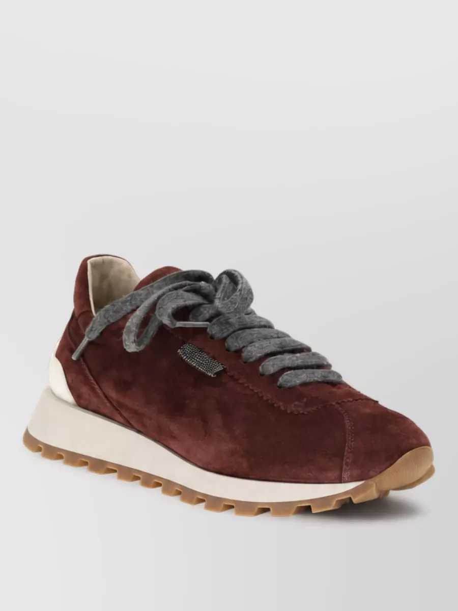 Brunello Cucinelli leather lace-up sneakers