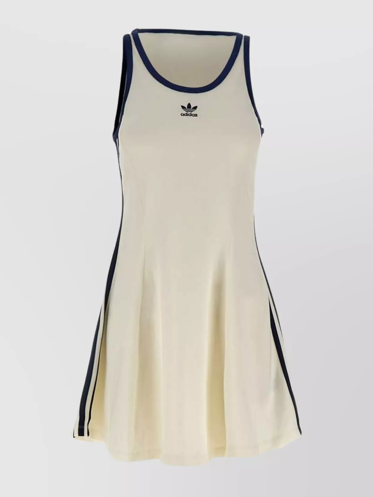 Adidas Originals Tank Dress With Iconic Side Stripes In Neutral