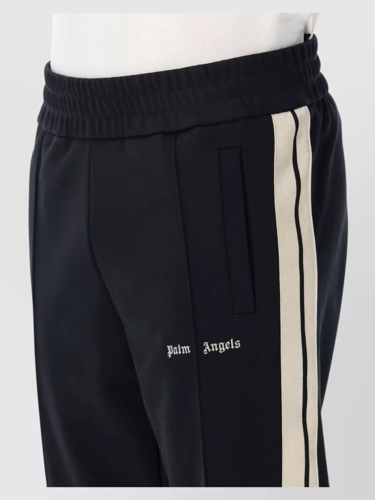 PALM ANGELS LOGO TRACK PANTS STRIPE DETAIL