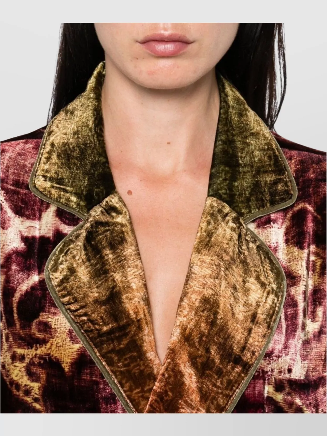 Pierre Louise Mascia Double-Breasted Velvet Jacket Patterned Design