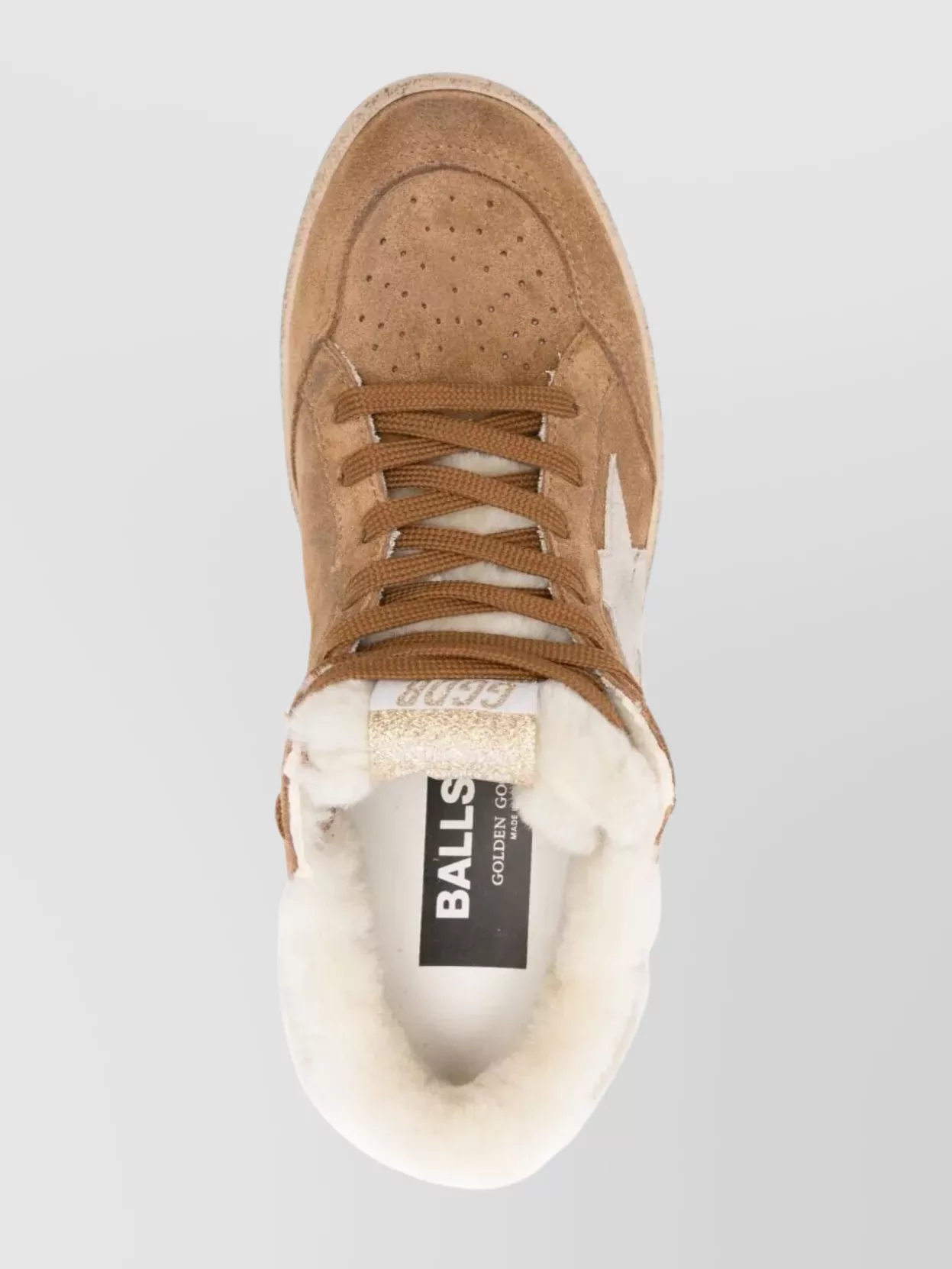 Golden Goose Round Toe Sneakers With Shearling And Star Patch