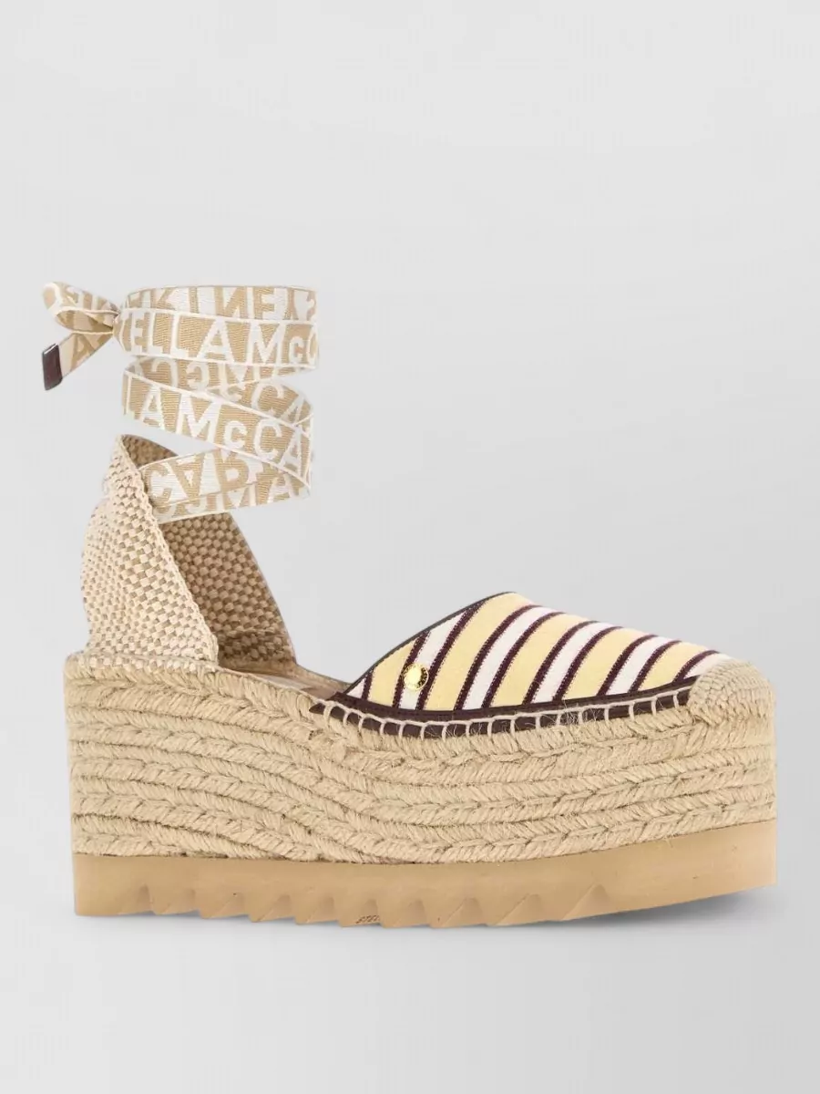 Stella Mccartney embroidered canvas espadrille wedges