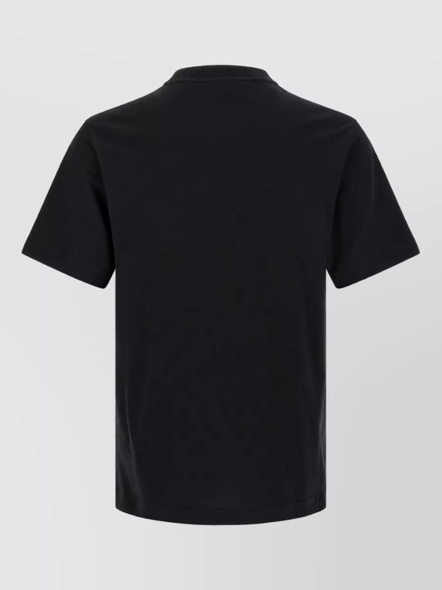 Burberry Ribbed Crew Neck Cotton Jersey T-Shirt