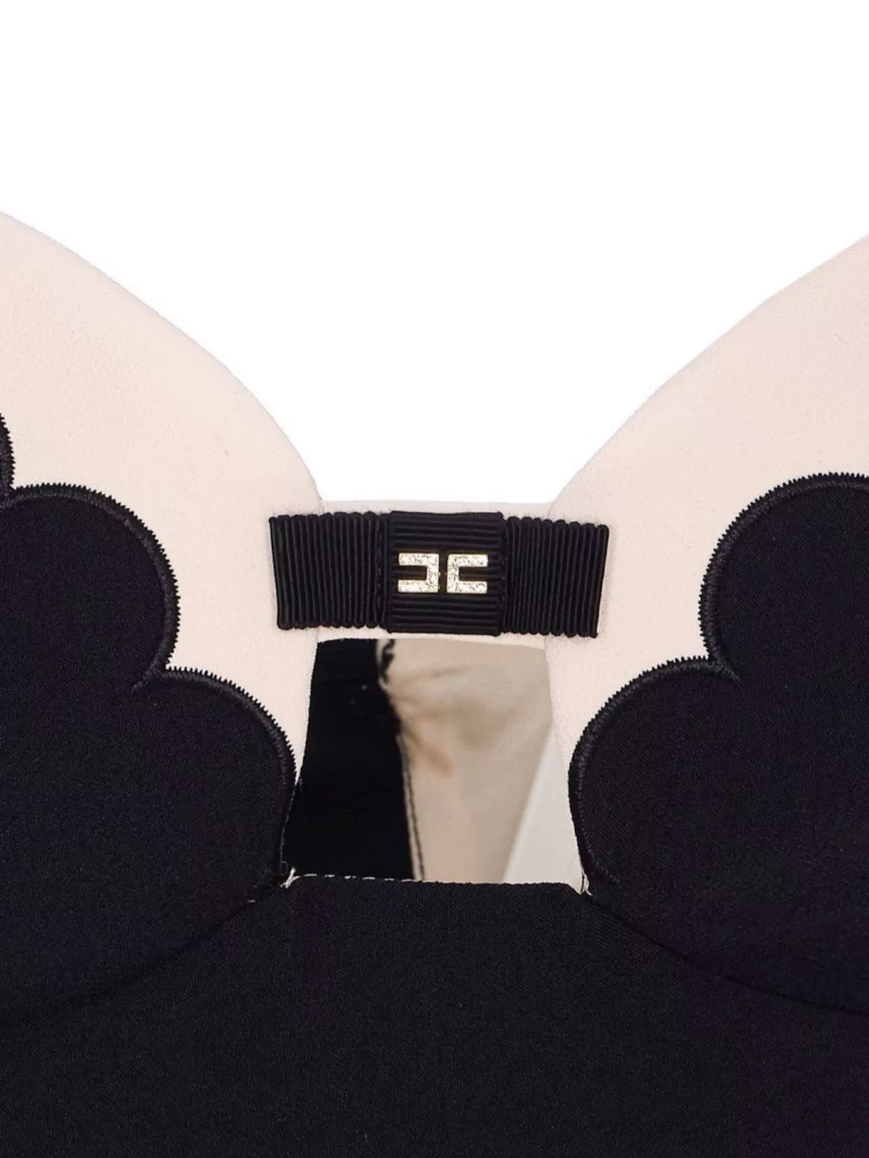 Elisabetta Franchi Shoulder Strap Crop Top With Bow Detail